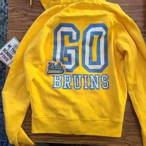 Pink Victoria Secret Loves UCLA BRUINS Yellow sweater.